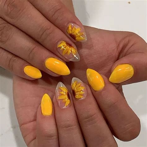 51 Bright Sunflower Nail Art Designs To Inspire You Sunflower Nails