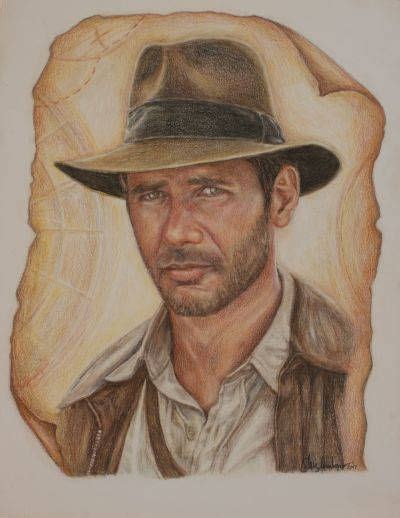 Indiana Jones Harrison Ford Print Of Colored Pencil Drawing Etsy In