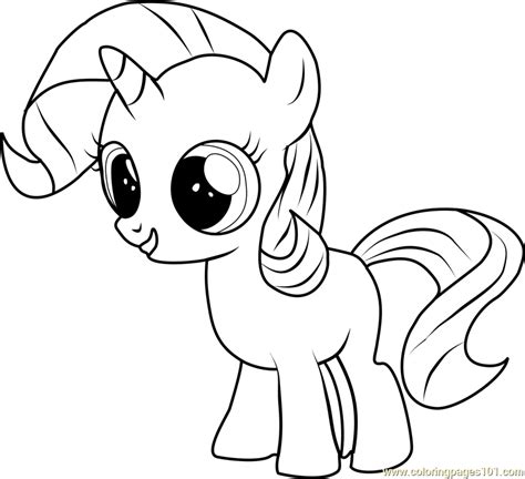 Inspired by my little pony friendship is magic! Filly Rarity Coloring Page for Kids - Free My Little Pony ...