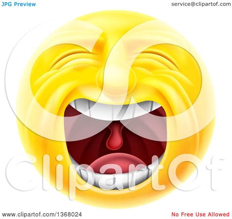 Clipart Of A 3d Yellow Male Smiley Emoji Emoticon Face