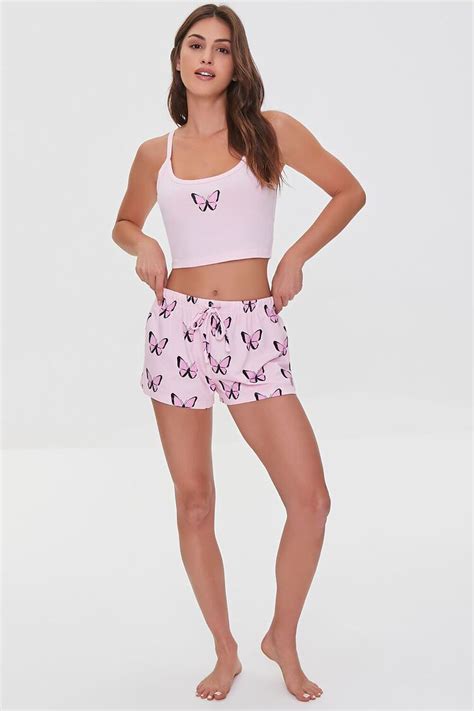 Butterfly Cami And Shorts Pajama Set