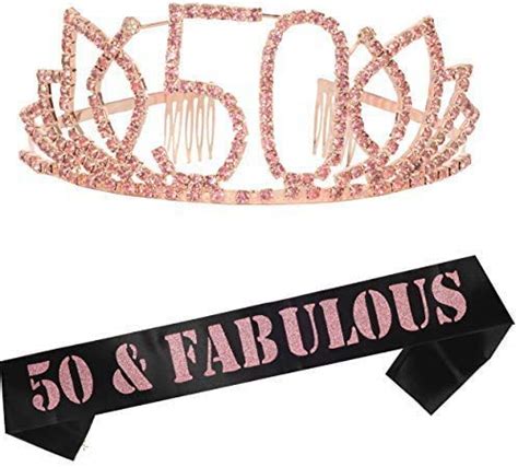 Buy Th Birthday Sash And Tiara For Women Fabulous Glitter Sash Blooming Rhinestone Rose