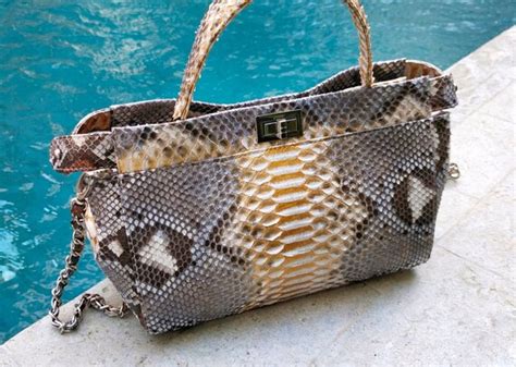 Genuine Snakeskin Designer Handbag For Women Python Leather Etsy