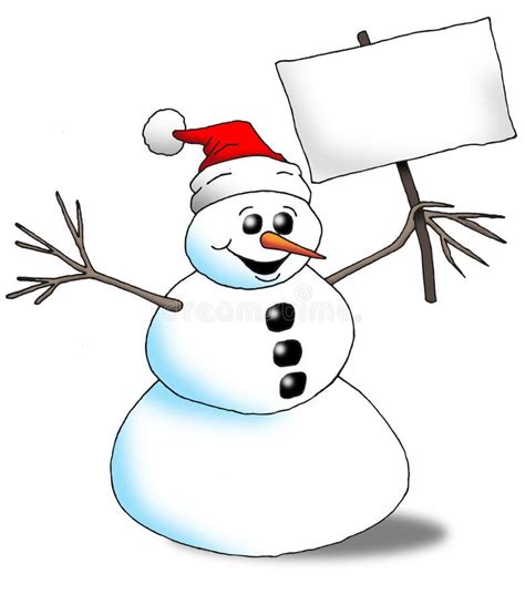 Snowman With Sign Stock Illustration Illustration Of Humor 16834489