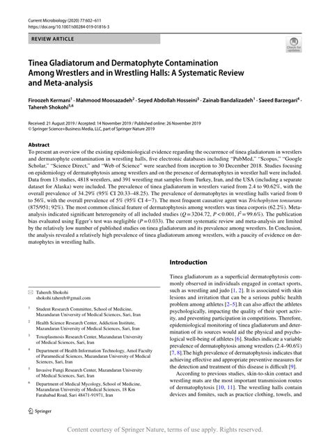 Tinea Gladiatorum And Dermatophyte Contamination Among Wrestlers And In