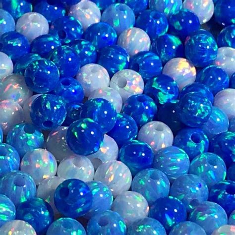6mm Opal Round Beads Light Blue Blue White Lavender Or Etsy