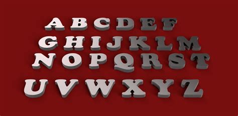 Copper Black Font Uppercase And Lowercase 3d Letters Stl