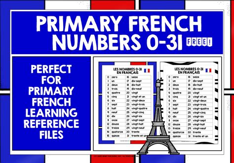 Primary French Numbers 0 31 Reference List Teaching Resources