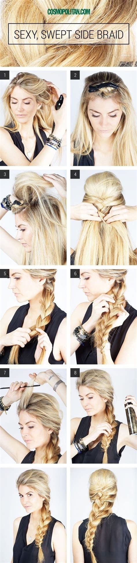 If you have a party or a wedding coming up, you can have the easiest and cutest look of the night by pairing your gorgeous evening gown with one little lace braid hidden somewhere in the rest of your hair. 21. Swept Side Braid for Long Hair - 43 Fancy Braided ...