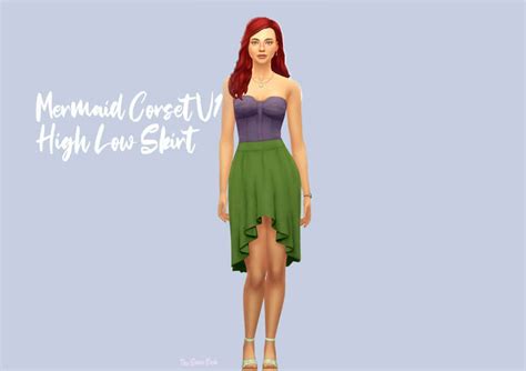 Sims 4 Mermaid Corset And High Low Skirt High Low Skirt Mermaid