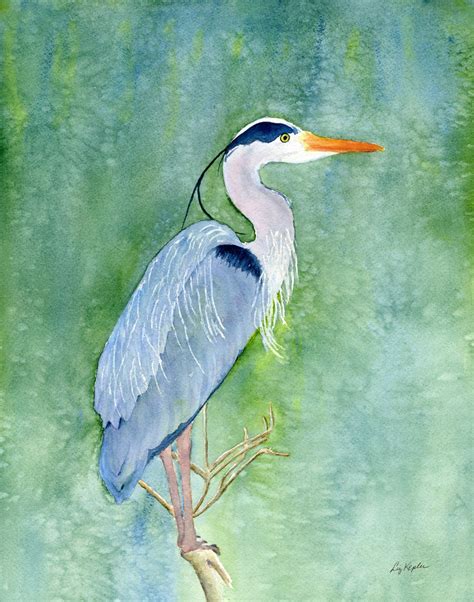 Blue Heron Watercolor Print Bird Wildlife Art Southeastern Etsy Canada