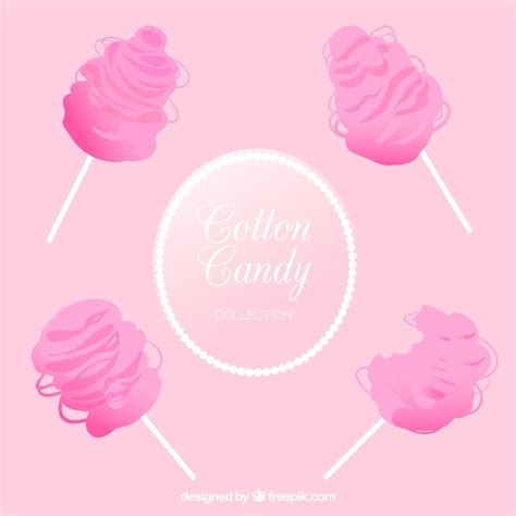 free vector pink set of cotton candy