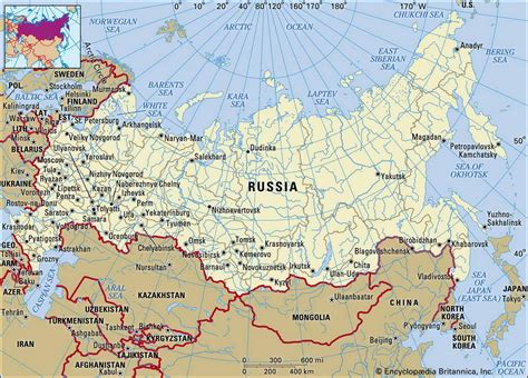 Map Of Russian Federation And Geographical Facts Where Russian