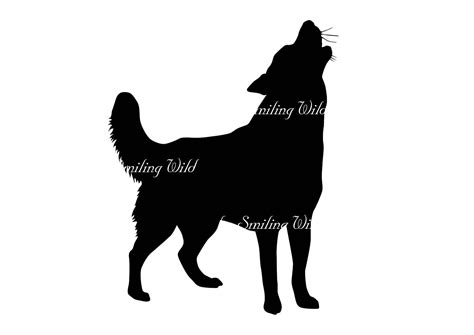 Howling Dog Svg Silhouette Vector Graphic Art File Cutout Etsy