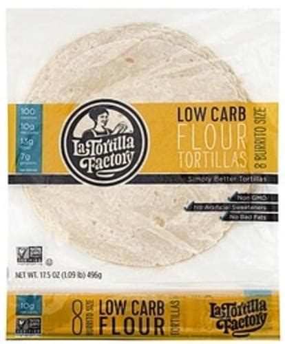 La Tortilla Factory Flour Low Carb Burrito Size Tortillas 8 Ea