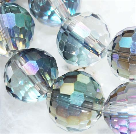 To Stones 10mm Quartz Crystal Faceted Plated Round Gemstone Loose Beads