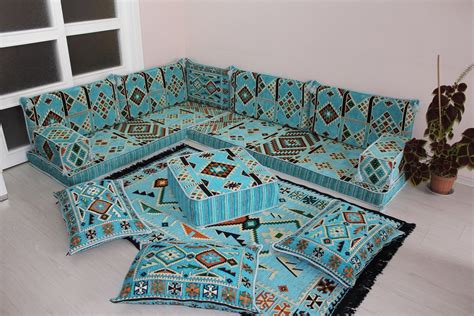 L Shape Arabic Style Majlis Sofa Setarabic Floor Sofafloor Etsy
