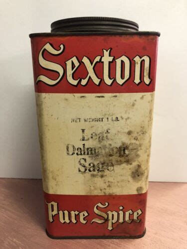 vintage sexton pure spice tin with lid leaf dalmation sage ebay