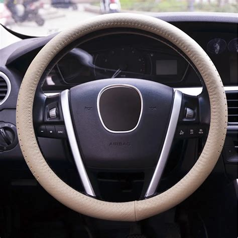 38cm Cowhide Steering Wheel Covers For Hyundai Sonata Tucson Veracruz