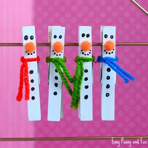 Clothespin Snowman Craft For Kids To Make Winter Crafts For Kids
