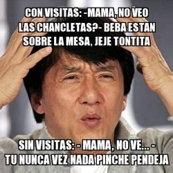 Meme Jackie Chan Con Visitas Mama No Veo Las Chancletas Beba Estan Sobre La Mesa Jeje