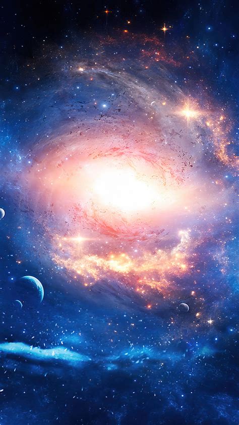 Download Bright Galaxy In Space 4k Phone Wallpaper