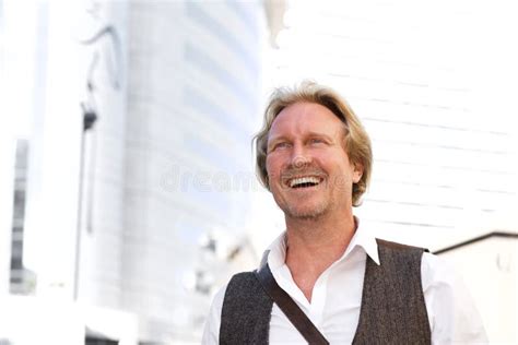 Close Up Happy Guy Walking Outdoors In The City Stock Image Image Of