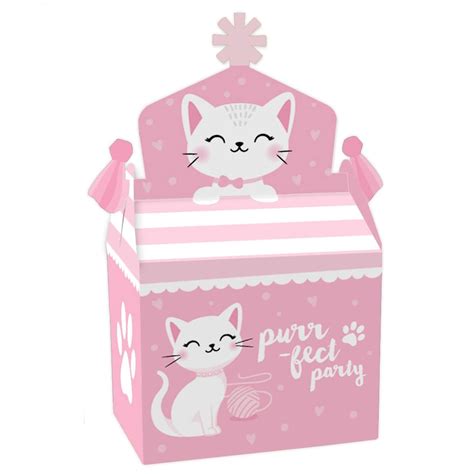 Big Dot Of Happiness Purr Fect Kitty Cat Treat Box Party Favors