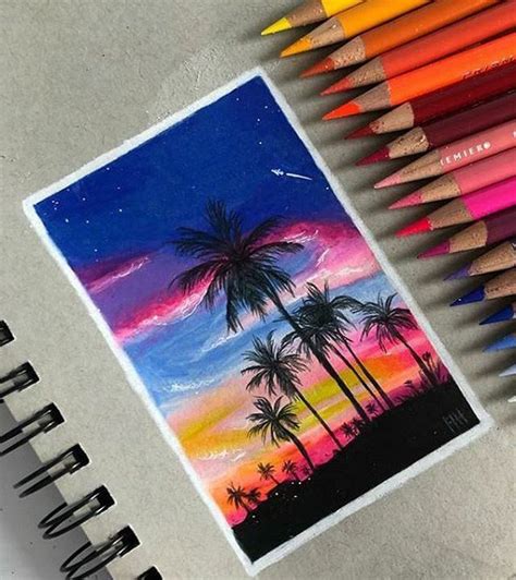 How To Draw A Sunset Sky With Colored Pencils Illustrate The Sun
