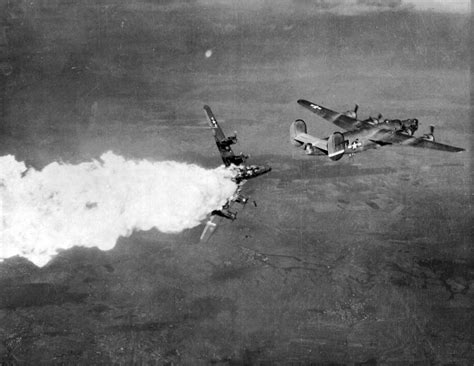 The Consolidated B 24 Liberator Blue I Bomber Shot Down During A Raid