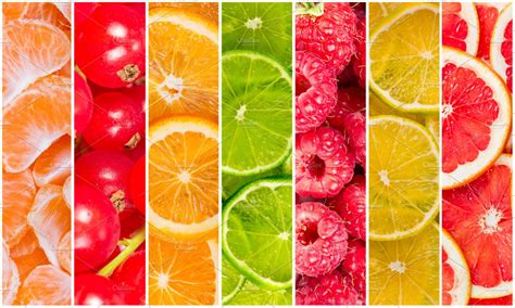 Collage Of Fresh Fruit Food Images Creative Market