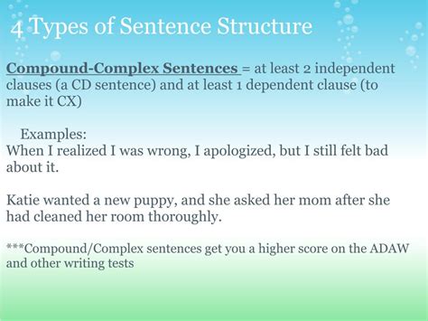 Ppt Sentence Structure 4 Types Of Sentences Powerpoint Presentation Free Download Id1826893