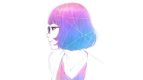 Wallpaper Anime Girl Profile View Short Hair Glasses Meganekko Wallpapermaiden