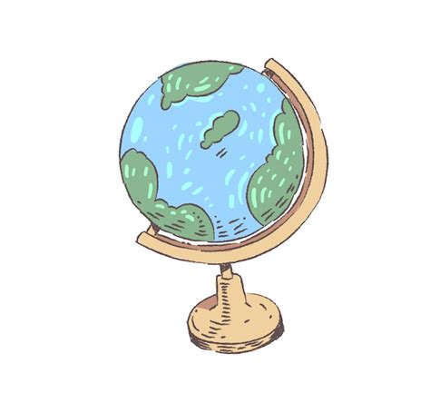 Premium Vector Globe Doodle Illustration