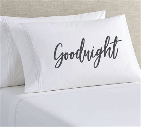 Goodnight Pillow Case Bedding Pillow Cute Pretty T Etsy