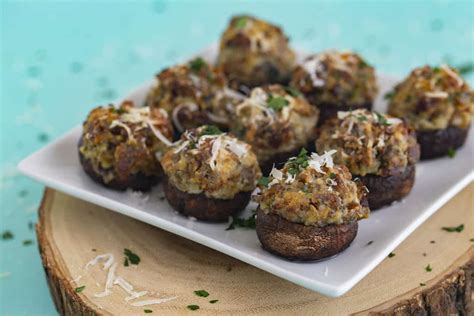 Stuffed Mushrooms in Air Fryer or Oven - Mind Over Munch