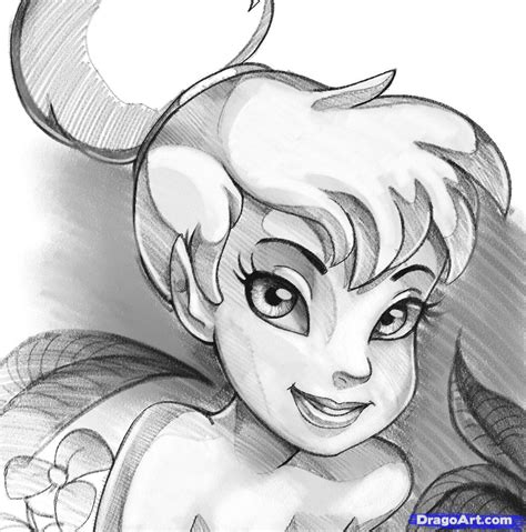 How To Draw Tinkerbell Easy Step By Step Disney