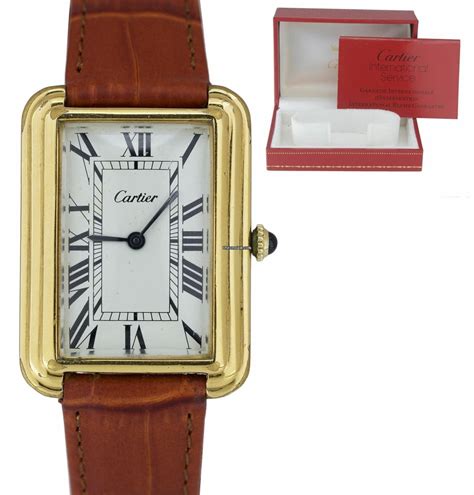 Cartier Vintage Cartier Tank Jumbo Stepped Case Gold Plated For