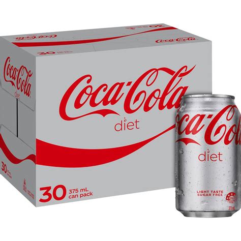 coca cola diet soft drink multipack cans 375ml x 30 pack woolworths