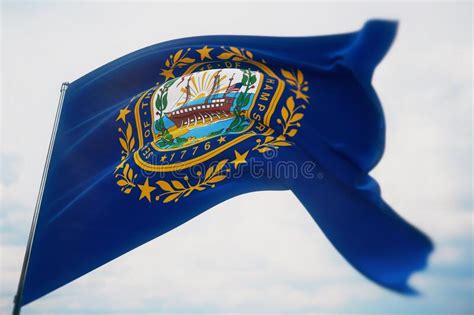 Flags Of The States Of Usa State Of New Hampshire Flag 3d