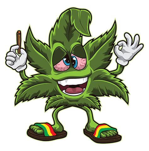 Stoned Cannabis Leaf Weed Smoking Cartoon Puzzle for Sale by Mister Tee png image