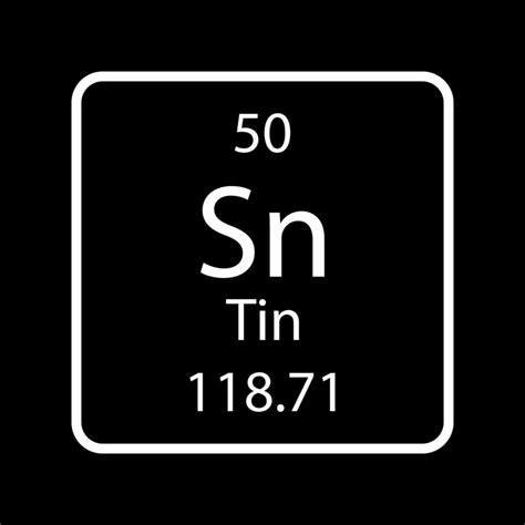 Tin Symbol Chemical Element Of The Periodic Table Vector Illustration
