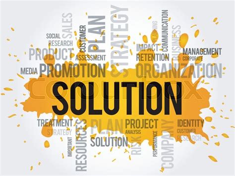 Solution Word Cloud Business Concept Stock Vector Colourbox
