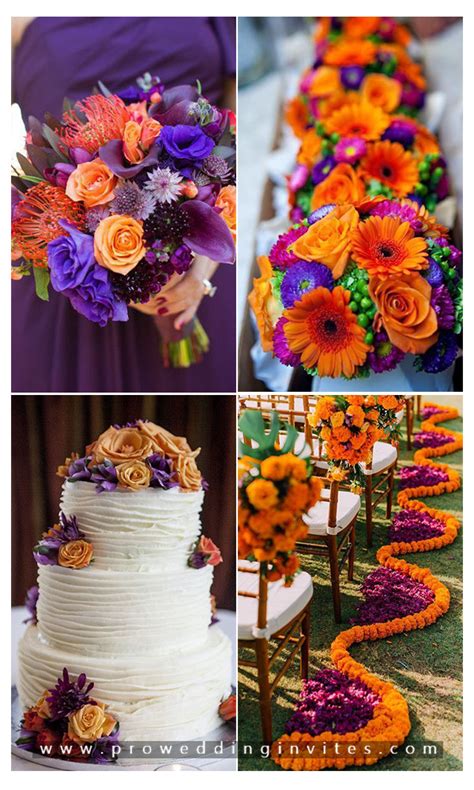 Fall Wedding Ideas And Invitations In Color Purple And Orange Fall