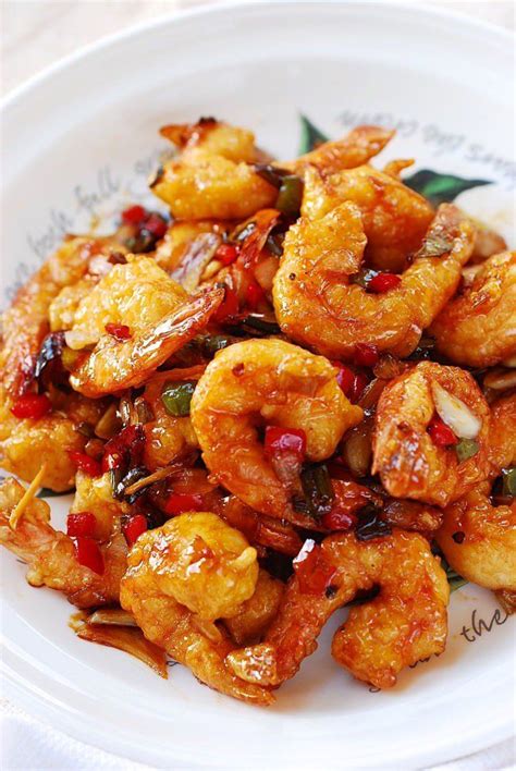 Kkanpung Shrimp Is A Deep Fried Shrimp Dish Glazed In A Sweet Slightly