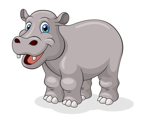 Premium Vector Adorable Hippo Cartoon