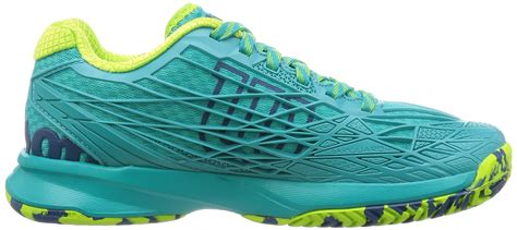 Wilson Women S Kaos All Court Tennis Shoes Teal Blue And Granny Green