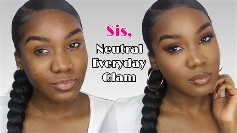 neutral everyday glam makeup tutorial makeup for beginners black women step by step youtube