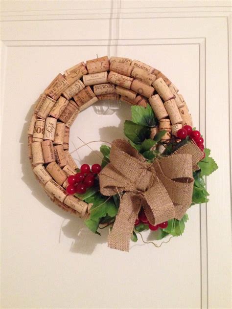 DIY Wine Cork Wreath Used A Foam Wreath And Hot Glued Wine Corks Around The Inside Then