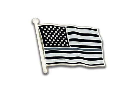 Grey Line Us Flag Lapel Pin Custom Pins And Buckles